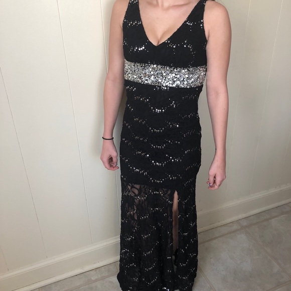 My Michelle Dresses & Skirts - My Michelle sequin lace prom dress silver & black